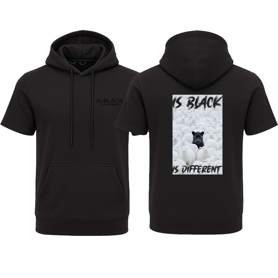 felpa con cappuccio manica corta