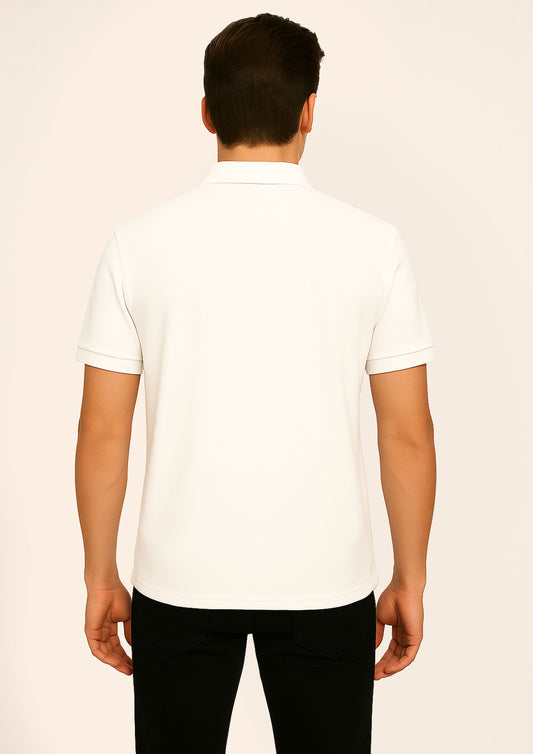 POLO MANICA CORTA PIQUET BLANK