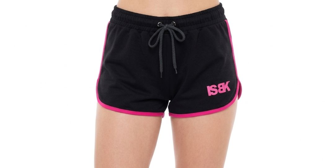 Art. 30 -  SHORT DONNA NERO stampa fuxia