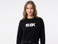 Art. 31 -  FELPA CROP DONNA NERA STAMPA BIANCA