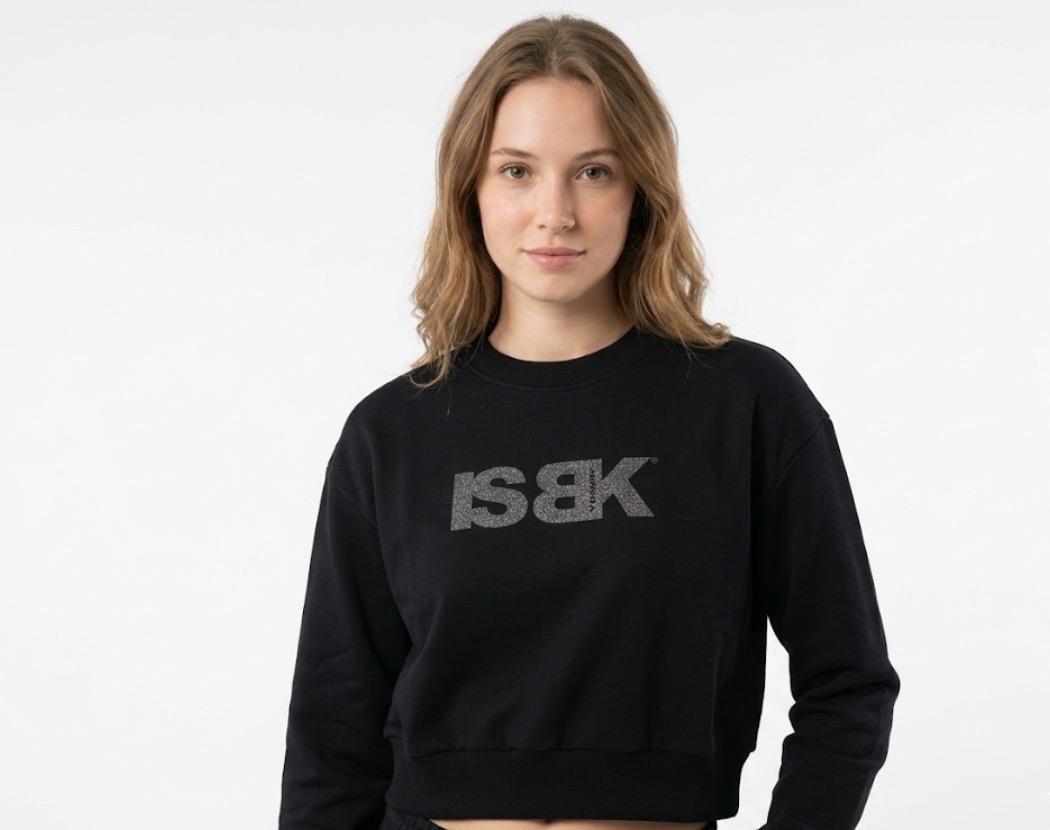 Art. 31 -  FELPA CROP DONNA NERA STAMPA NERA